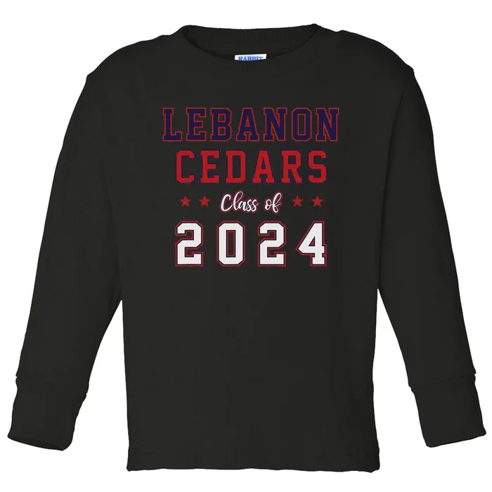 High School Lebanon Cedars Class Of 2024 Toddler Long Sleeve Shirt