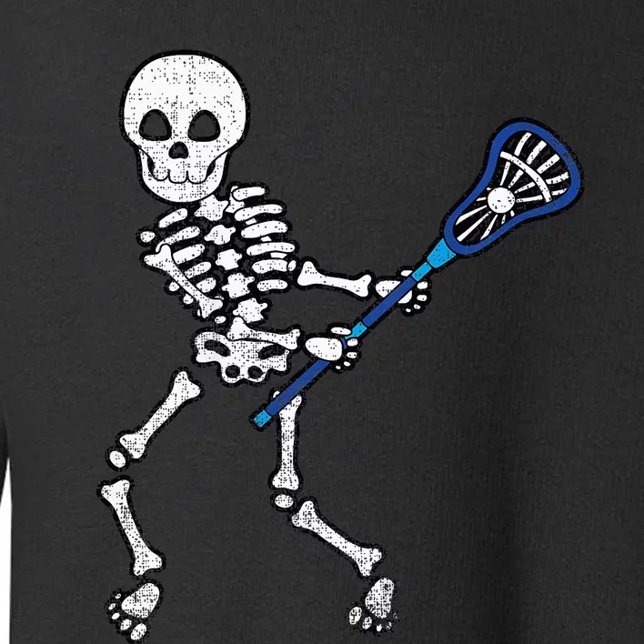 Halloween Skeleton Lacrosse Sport Player Costume Toddler Sweatshirt