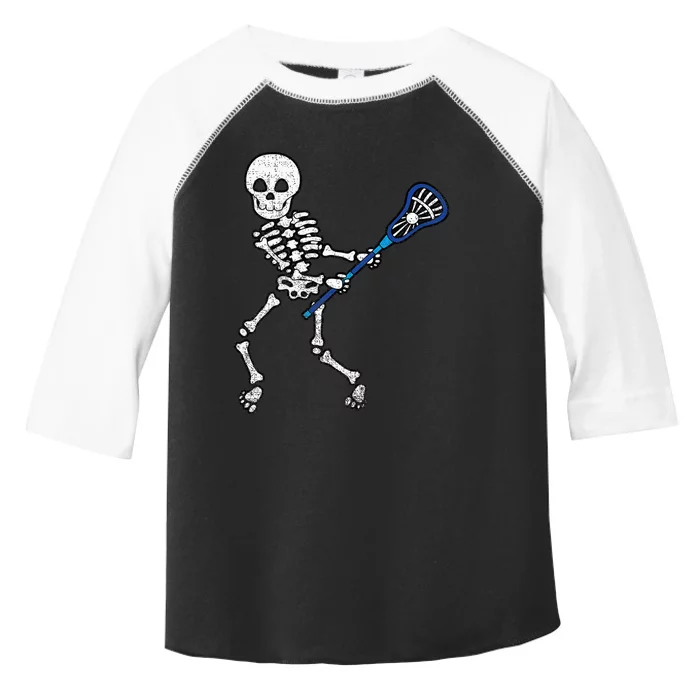 Halloween Skeleton Lacrosse Sport Player Costume Toddler Fine Jersey T-Shirt