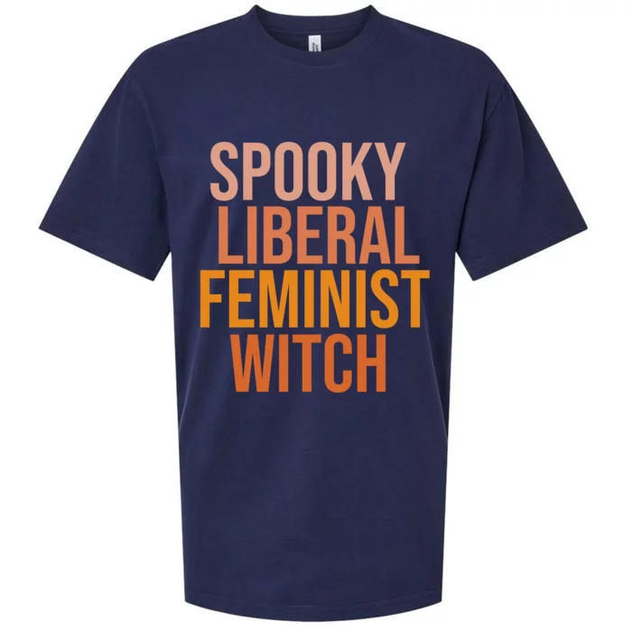 Halloween Spooky Liberal Feminist Witch Gift Sueded Cloud Jersey T-Shirt