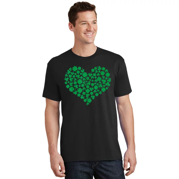 Heart Shamrock Lucky St Patricks Day Women T-Shirt