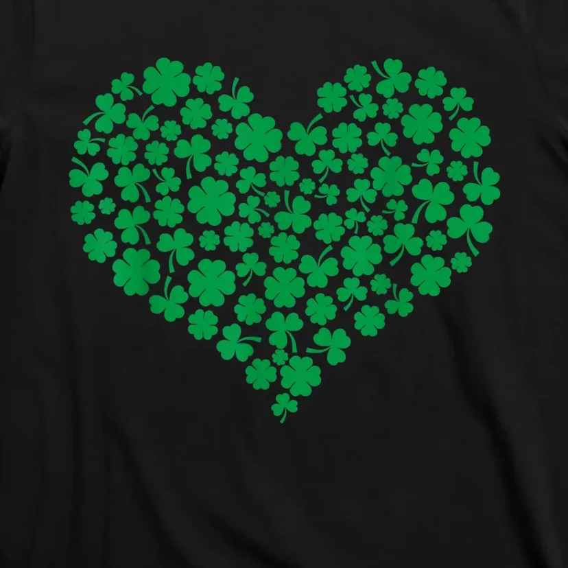 Heart Shamrock Lucky St Patricks Day Women T-Shirt