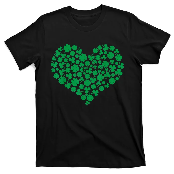 Heart Shamrock Lucky St Patricks Day Women T-Shirt