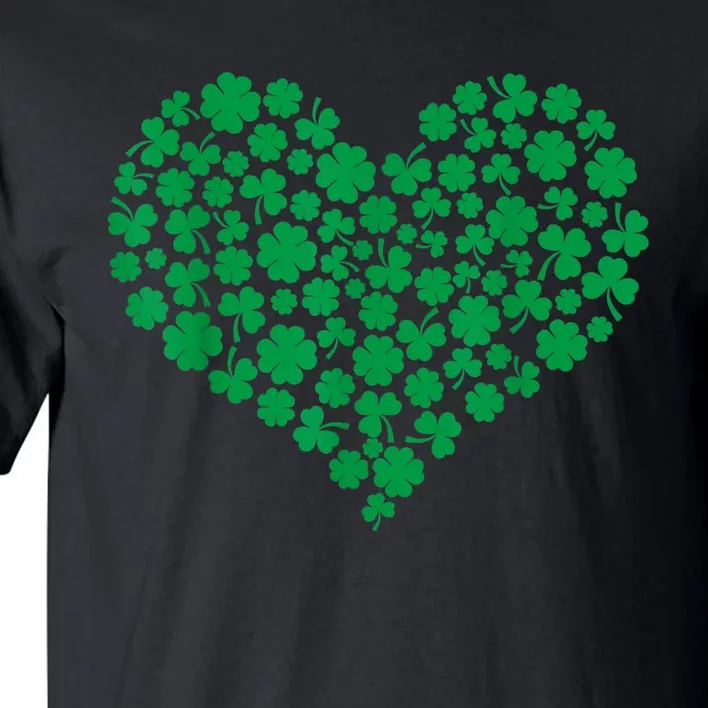 Heart Shamrock Lucky St Patricks Day Women Tall T-Shirt