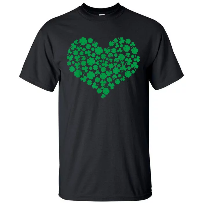 Heart Shamrock Lucky St Patricks Day Women Tall T-Shirt