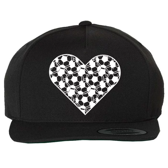 Heart Soccer Lover Wool Snapback Cap