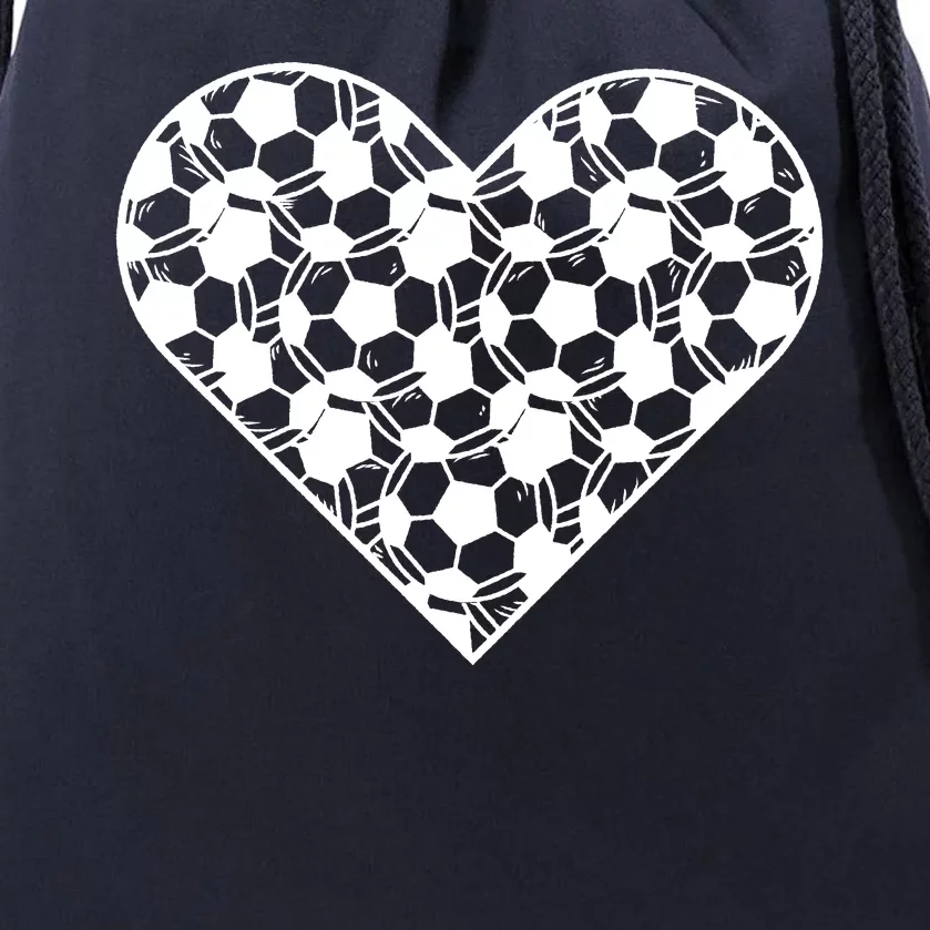 Heart Soccer Lover Drawstring Bag