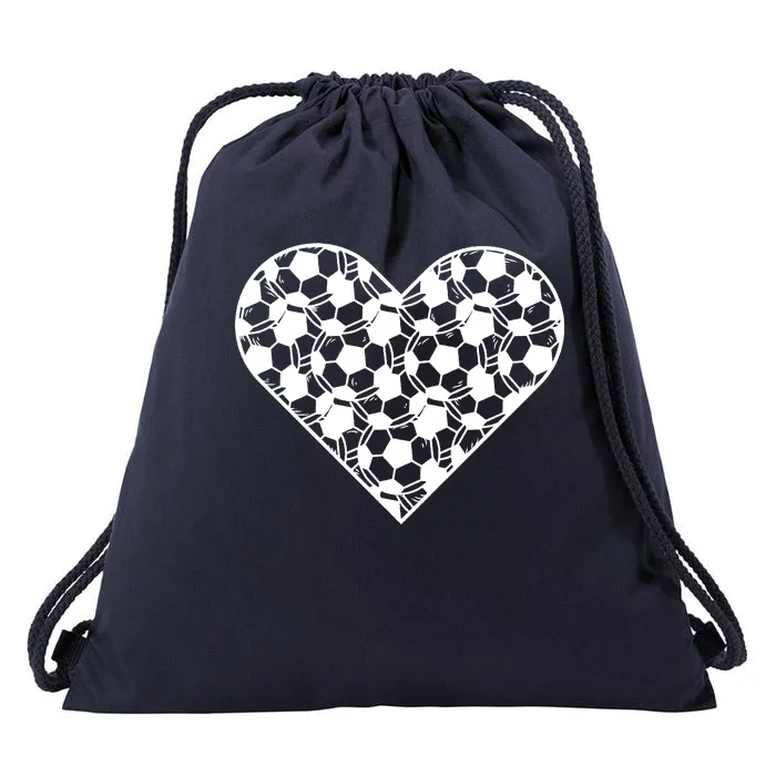 Heart Soccer Lover Drawstring Bag