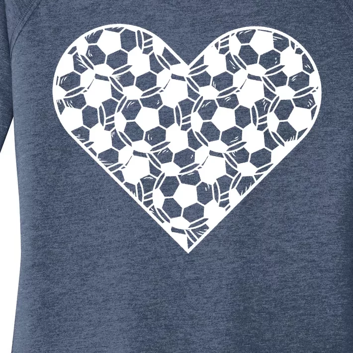 Heart Soccer Lover Women's Perfect Tri Tunic Long Sleeve Shirt