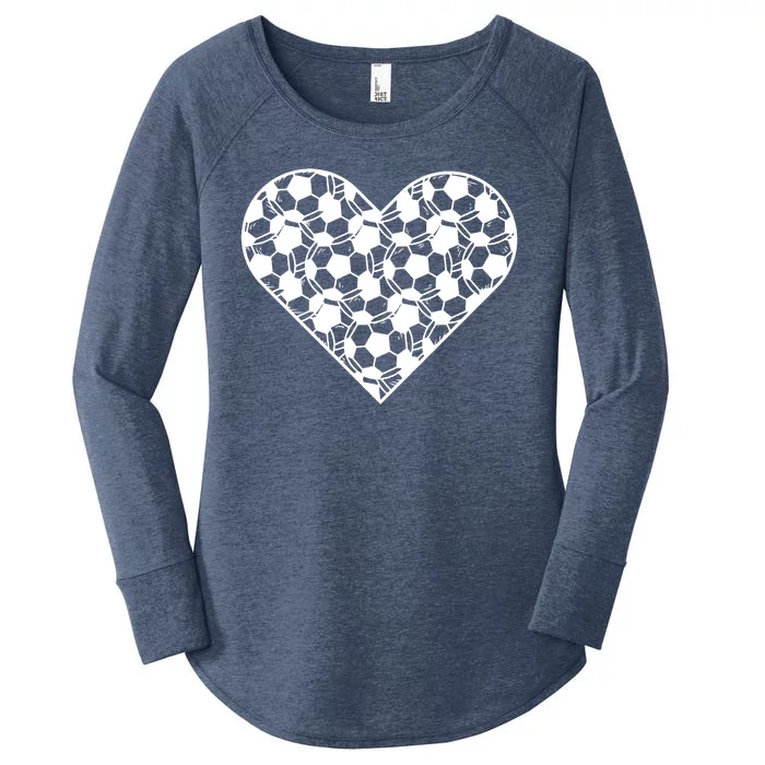 Heart Soccer Lover Women's Perfect Tri Tunic Long Sleeve Shirt