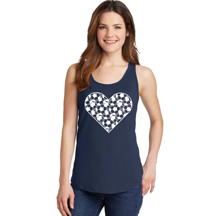 Heart Soccer Lover Ladies Essential Tank