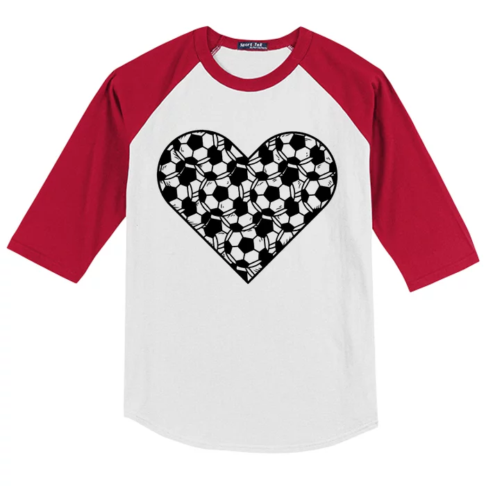 Heart Soccer Lover Kids Colorblock Raglan Jersey