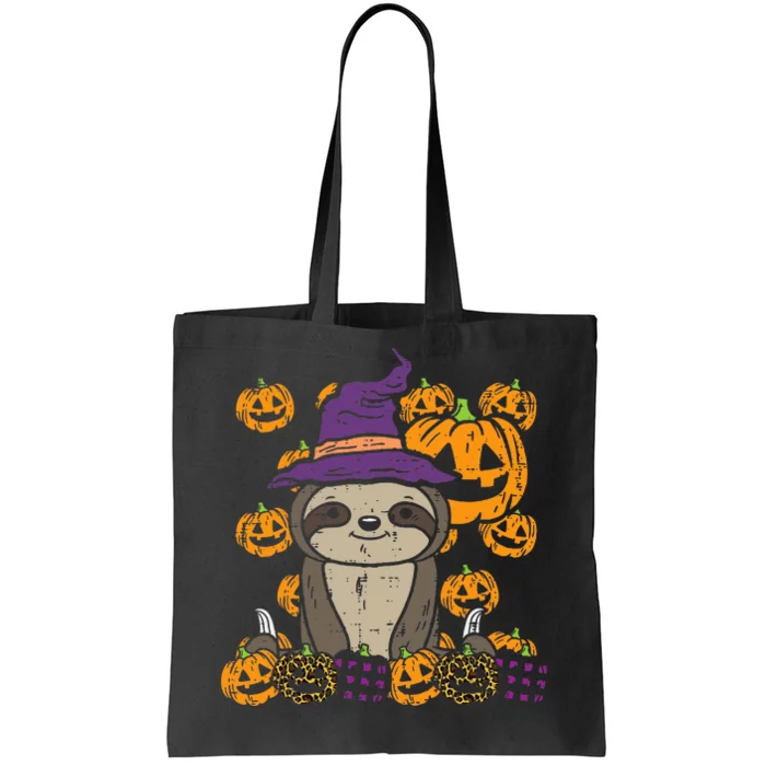 Halloween Sloth Leopard Plaid Pumpkins Costume Tote Bag