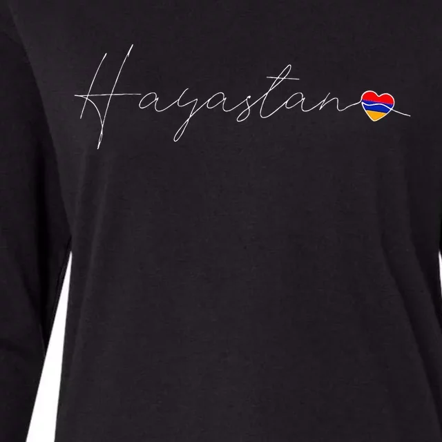 Hayastan Simple Love Armenian Flag Heart On Armenia Womens Cotton Relaxed Long Sleeve T-Shirt