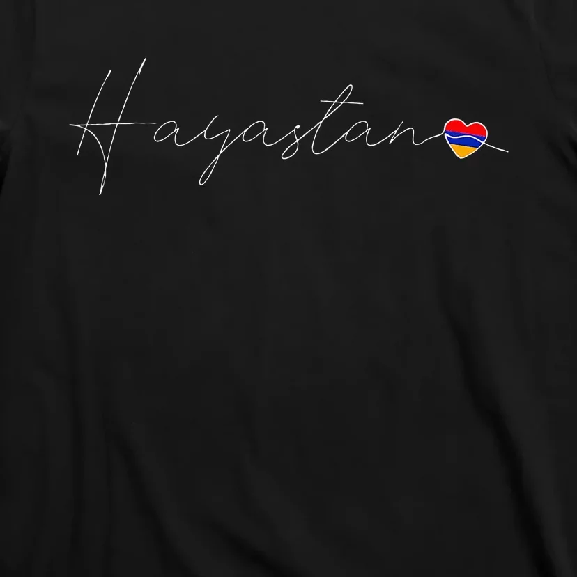 Hayastan Simple Love Armenian Flag Heart On Armenia T-Shirt