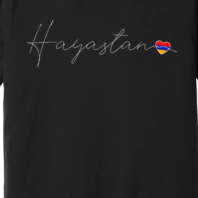 Hayastan Simple Love Armenian Flag Heart On Armenia Premium T-Shirt