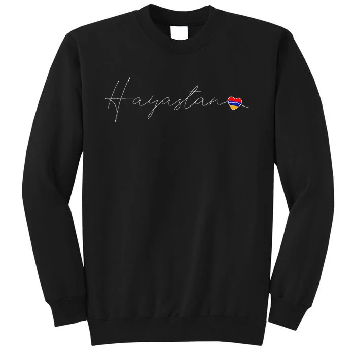 Hayastan Simple Love Armenian Flag Heart On Armenia Tall Sweatshirt