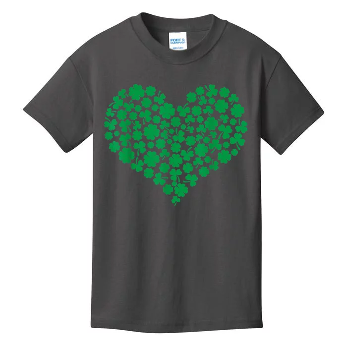 Heart Shamrock Lucky St Patricks Day Kids T-Shirt