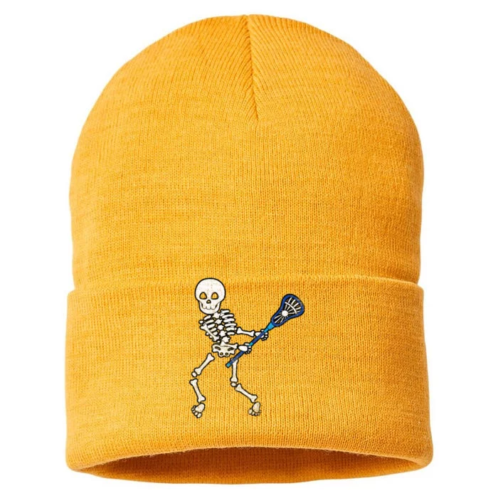 Halloween Skeleton Lacrosse Sport Player Costume Sustainable Knit Beanie