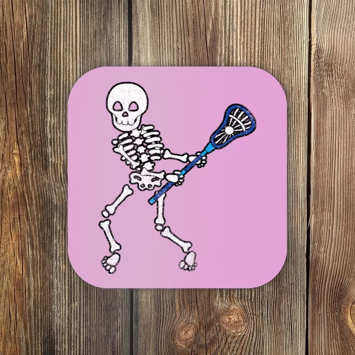 Halloween Skeleton Lacrosse Sport Player Costume Coaster