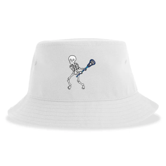 Halloween Skeleton Lacrosse Sport Player Costume Sustainable Bucket Hat