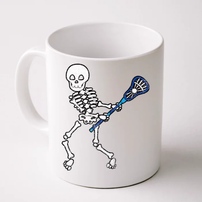 Halloween Skeleton Lacrosse Sport Player Costume Front & Back Coffee Mug