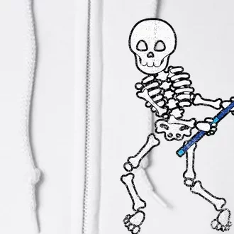 Halloween Skeleton Lacrosse Sport Player Costume Full Zip Hoodie