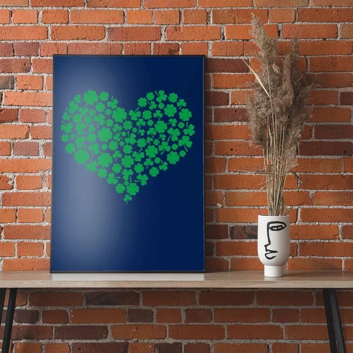 Heart Shamrock Lucky St Patricks Day Women Girl Poster