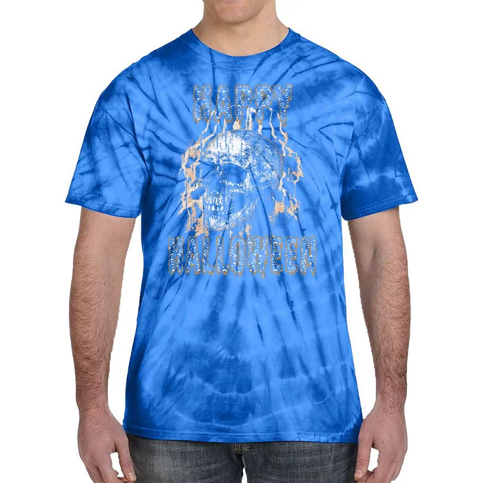 Halloween Skull Lightning Tie-Dye T-Shirt