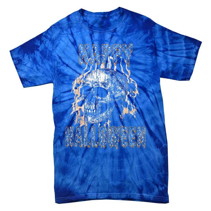 Halloween Skull Lightning Tie-Dye T-Shirt