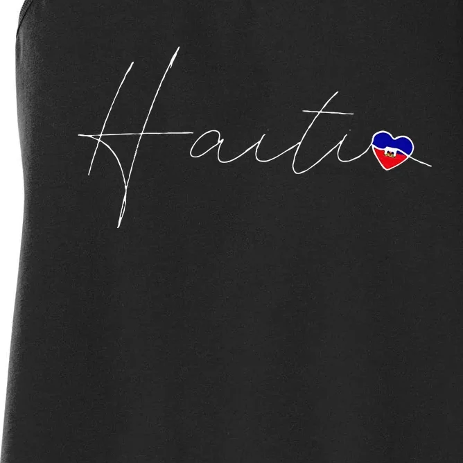 Haiti Simple Love Haitian Flag Heart On Haiti Women's Racerback Tank