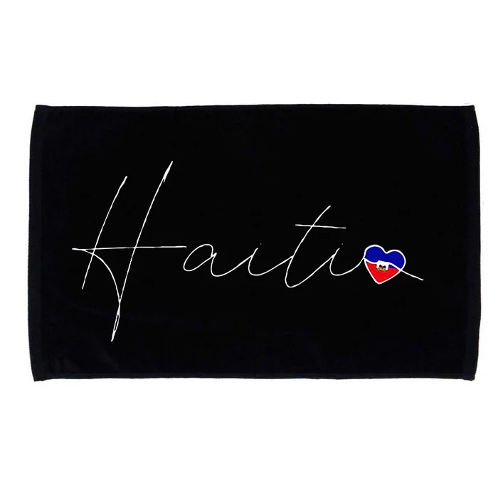 Haiti Simple Love Haitian Flag Heart On Haiti Microfiber Hand Towel