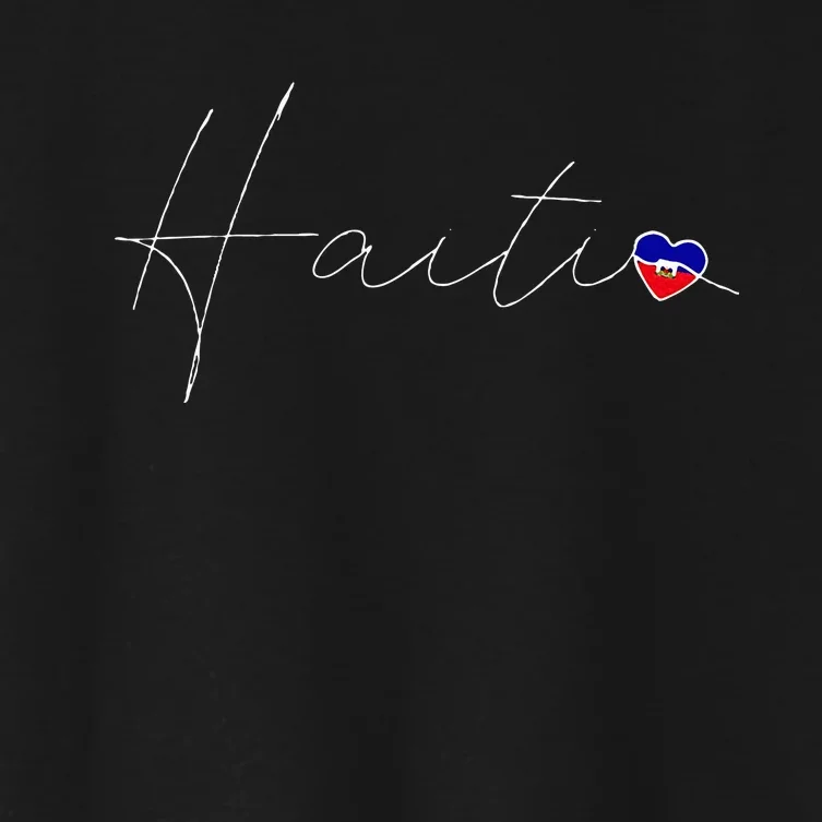 Haiti Simple Love Haitian Flag Heart On Haiti Women's Crop Top Tee