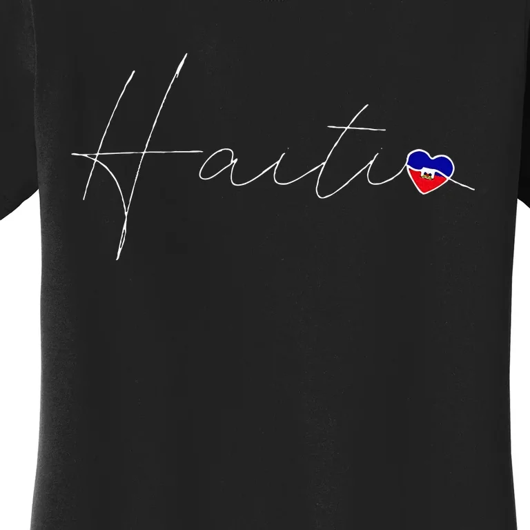 Haiti Simple Love Haitian Flag Heart On Haiti Women's T-Shirt