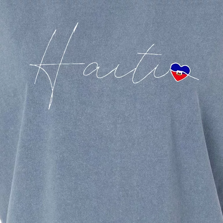 Haiti Simple Love Haitian Flag Heart On Haiti Garment-Dyed Women's Muscle Tee