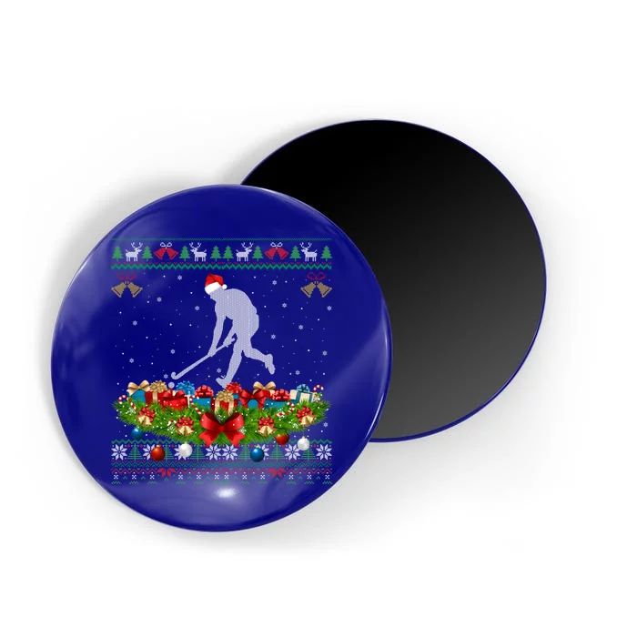 Hockey Sports Lover Xmas Santa Ugly Field Hockey Christmas Gift Magnet