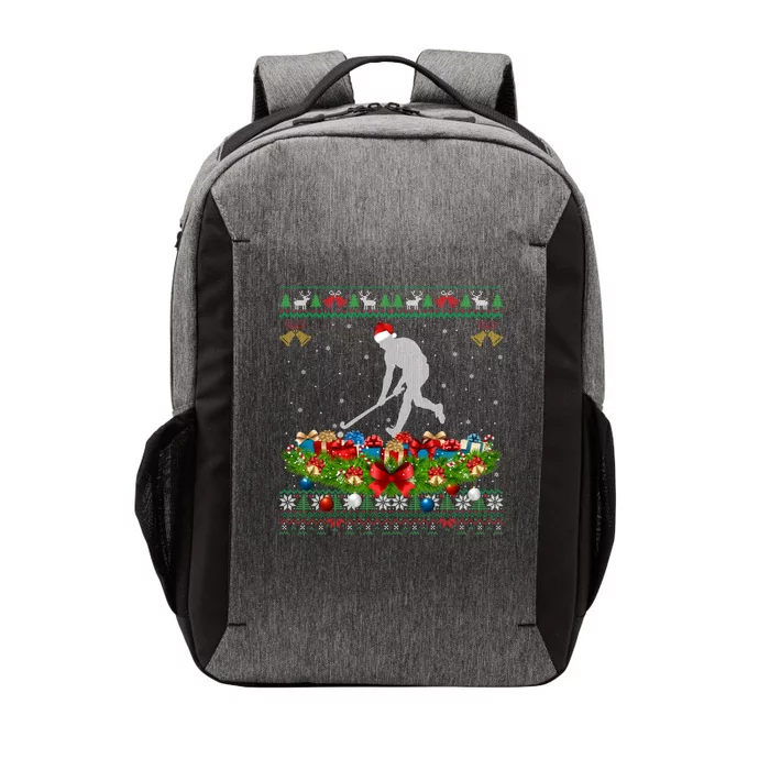 Hockey Sports Lover Xmas Santa Ugly Field Hockey Christmas Gift Vector Backpack