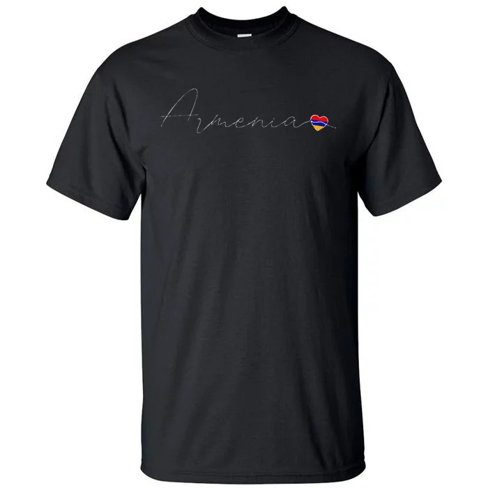 Hayastan Simple Love Armenian Flag Heart On Armenia Tall T-Shirt