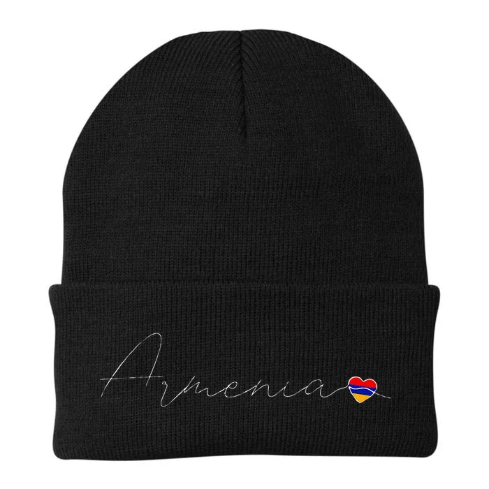 Hayastan Simple Love Armenian Flag Heart On Armenia Knit Cap Winter Beanie