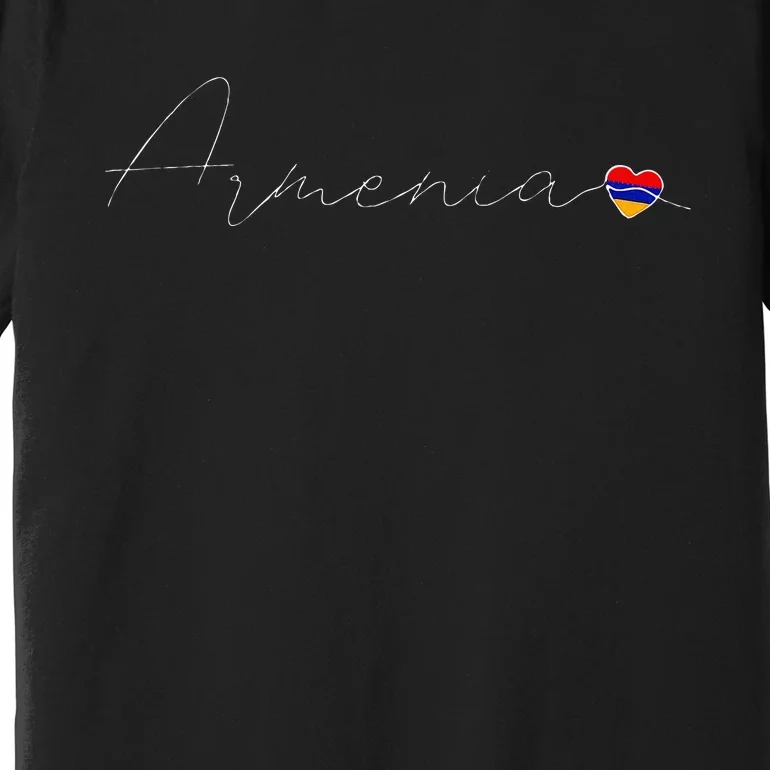 Hayastan Simple Love Armenian Flag Heart On Armenia Premium T-Shirt