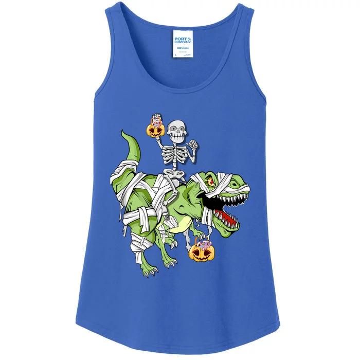 Halloween Skeleton Mummy Dinosaur T Rex Funny Hallowen Gift Ladies Essential Tank