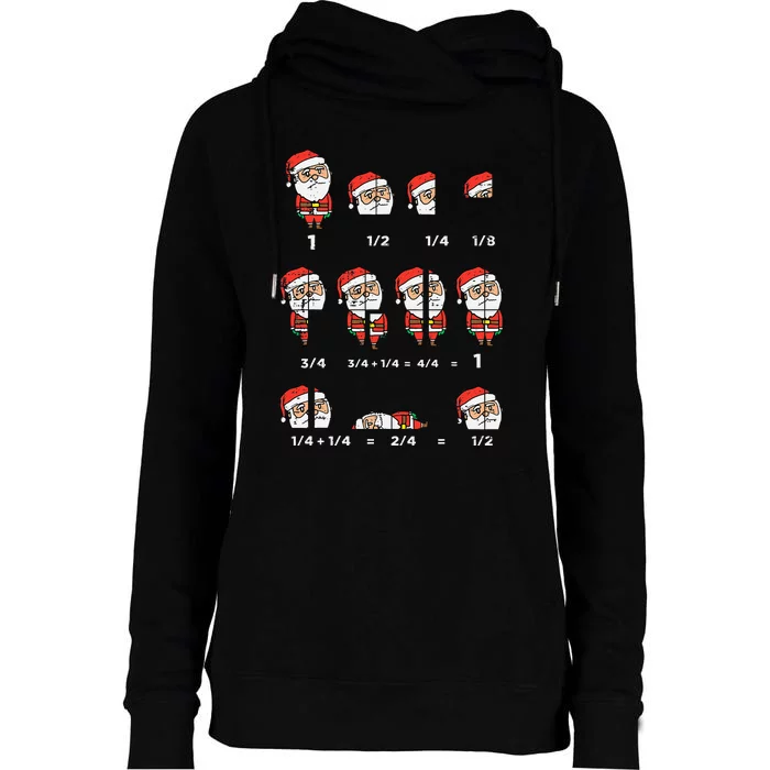 Hilarious Santa Math Teacher Gift for Christmas Womens Funnel Neck Pullover Hood