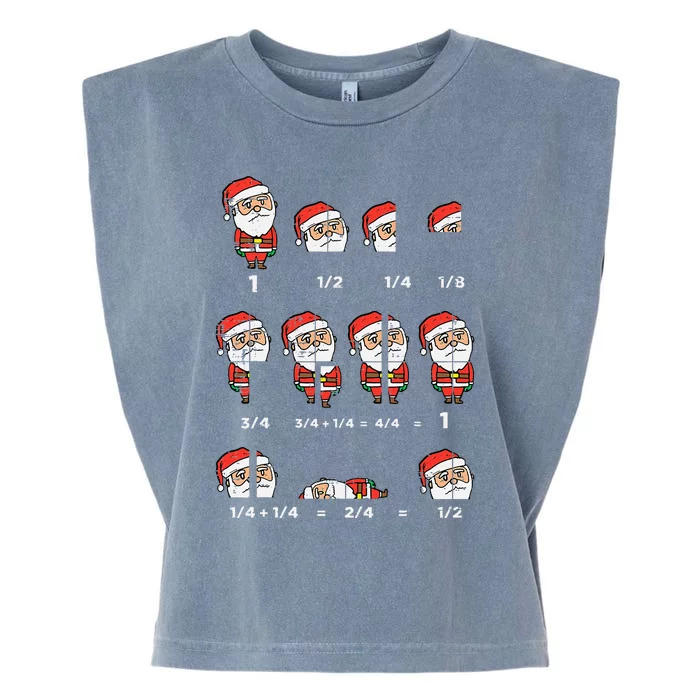 Hilarious Santa Math Teacher Gift for Christmas Garment-Dyed Women's Muscle Tee