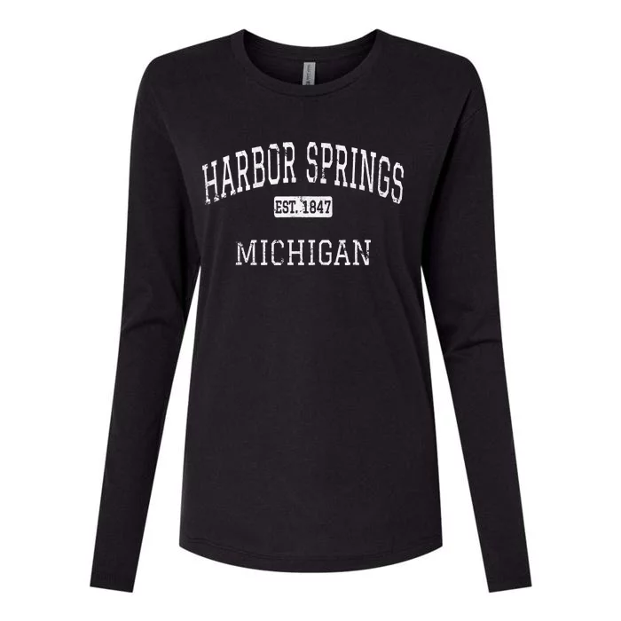 Harbor Springs Michigan Mi Vintage Womens Cotton Relaxed Long Sleeve T-Shirt