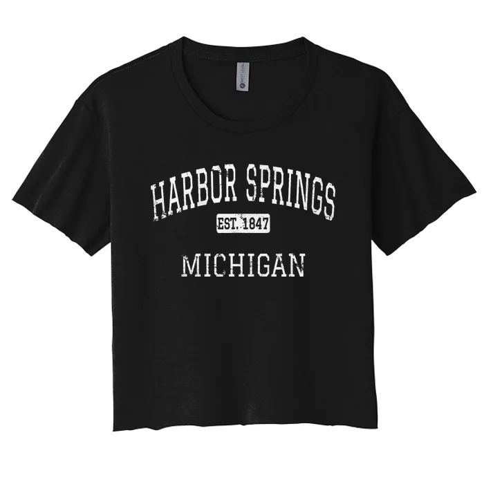 Harbor Springs Michigan Mi Vintage Women's Crop Top Tee