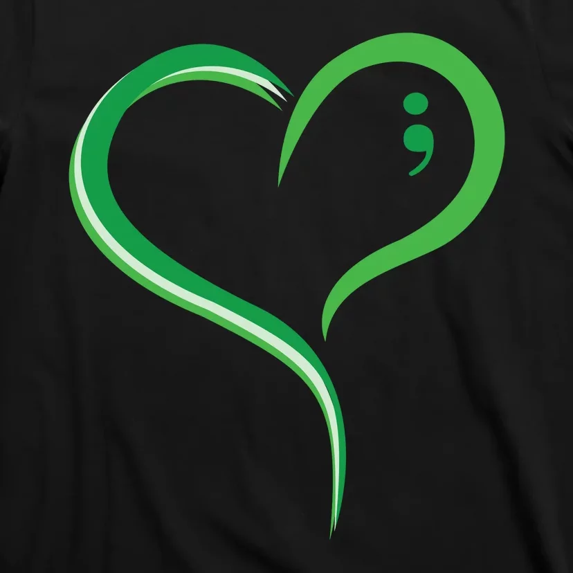 Heart Semicolon Mental Health Awareness T-Shirt