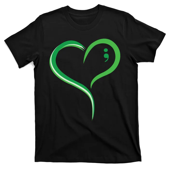 Heart Semicolon Mental Health Awareness T-Shirt