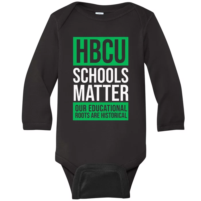 HBCU Schools Matter Historically Black College Pink & Green Baby Long Sleeve Bodysuit