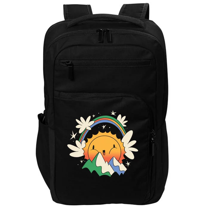 Happy Sun Mountain Rainbow Impact Tech Backpack