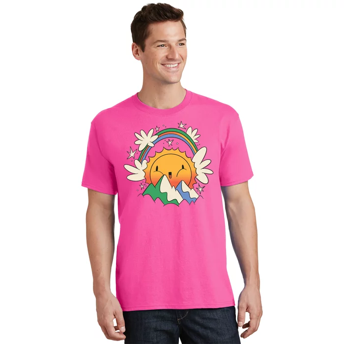 Happy Sun Mountain Rainbow T-Shirt